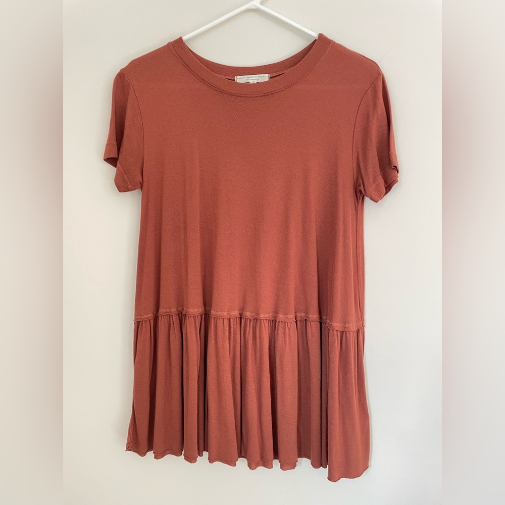 Truly Madly Deeply - Burnt Orange Peplum Top Shirt